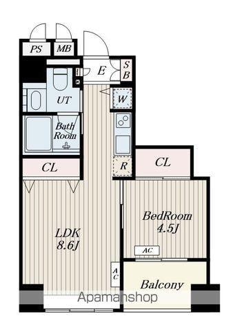 ビーロット新御徒町レジデンス(1LDK/10階)の間取り写真