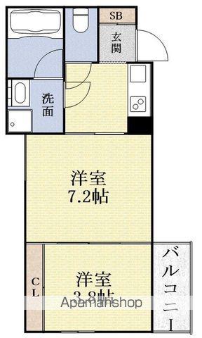 ステディ下新庄(2K/1階)の間取り写真
