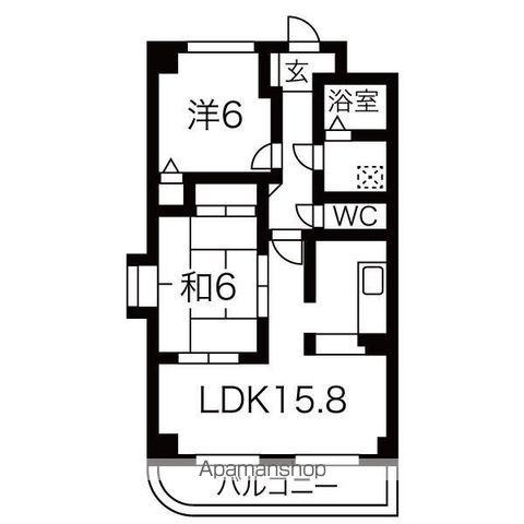 プリミエール大留(1SLDK/2階)の間取り写真