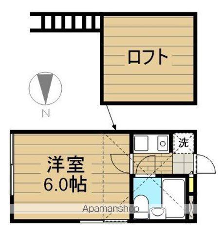 フラッツ(1K/2階)の間取り写真