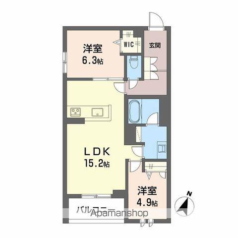 WAVE 伏見(2LDK/2階)の間取り写真