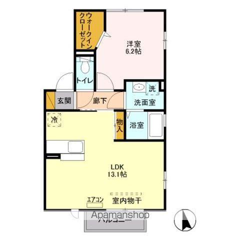 マーメルゾンII(1LDK/2階)の間取り写真