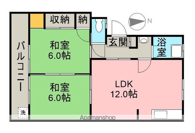 桜ヶ丘マンション(2LDK/1階)の間取り写真