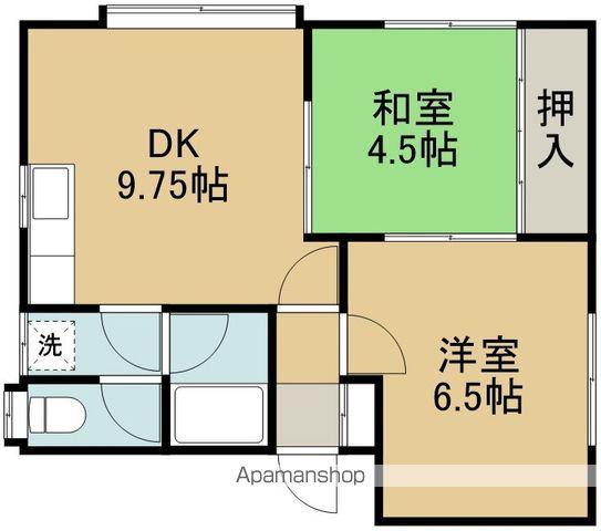 トミーハイツB(2DK/2階)の間取り写真