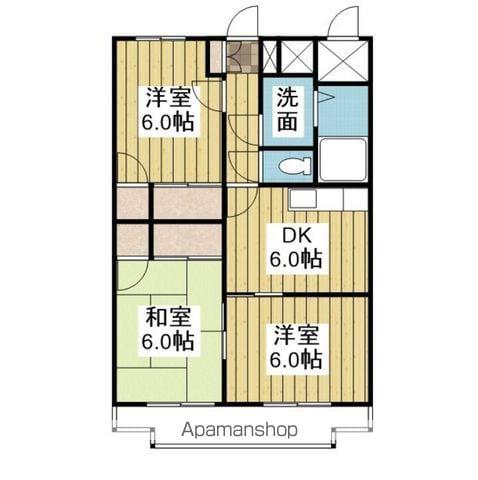 グリーンピア鷹の子(3DK/2階)の間取り写真
