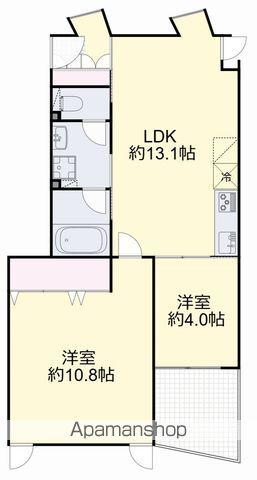 ETENA中仙道西 北棟(2LDK/3階)の間取り写真