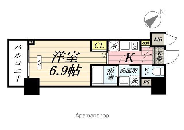 KAGOOD神奈川4(1K/8階)の間取り写真