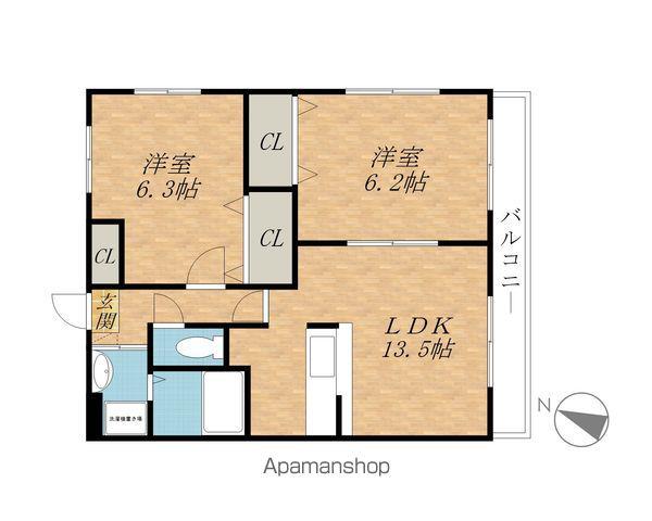リバーサイドヒルズ(2LDK/5階)の間取り写真