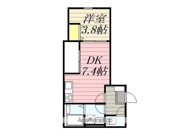 横手南町AP B棟(1DK/2階)の間取り写真