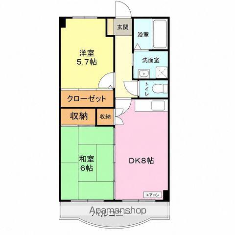 エスポアール21(2DK/1階)の間取り写真