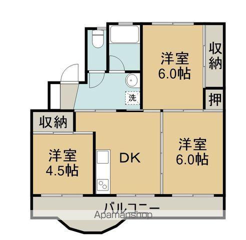 ピース・コーポラス瀬戸 Ⅱ(3DK/1階)の間取り写真