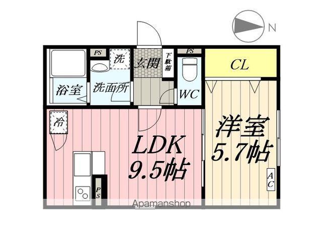 IRIS COURT TX六町(1LDK/3階)の間取り写真