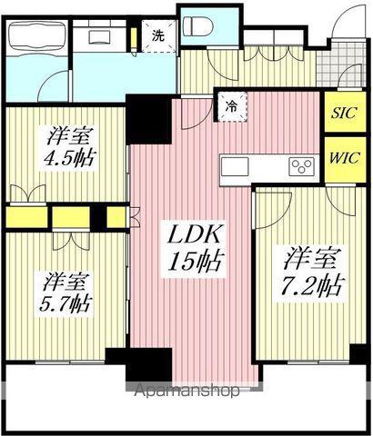 アトラスタワー小平小川(3LDK/9階)の間取り写真