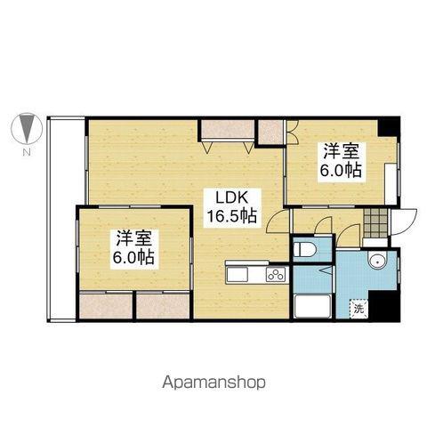 衣山大東ビル(2LDK/4階)の間取り写真
