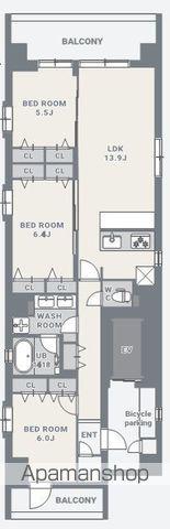 スプランディッド品川DUE(3LDK/2階)の間取り写真