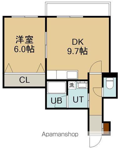 アーバンパレス(1DK/1階)の間取り写真