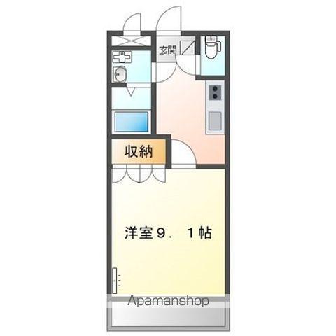 季風倶楽部BONHEUR(1K/2階)の間取り写真