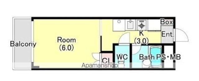 パルティール昭島(1K/3階)の間取り写真