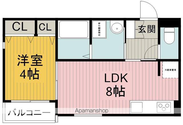ジョイフルハウス豊中(1LDK/1階)の間取り写真