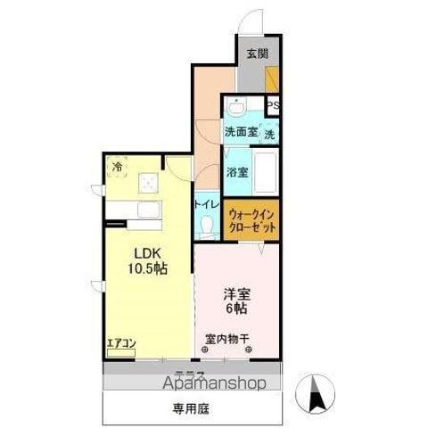 エスポワールA(1LDK/1階)の間取り写真