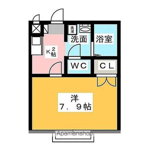 アンプルール ブワ 虹(1K/2階)の間取り写真