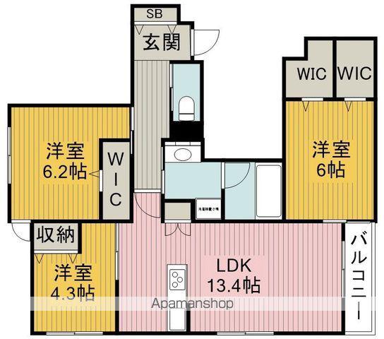 へーベルメゾンフォレスト岡上の町(3LDK/3階)の間取り写真
