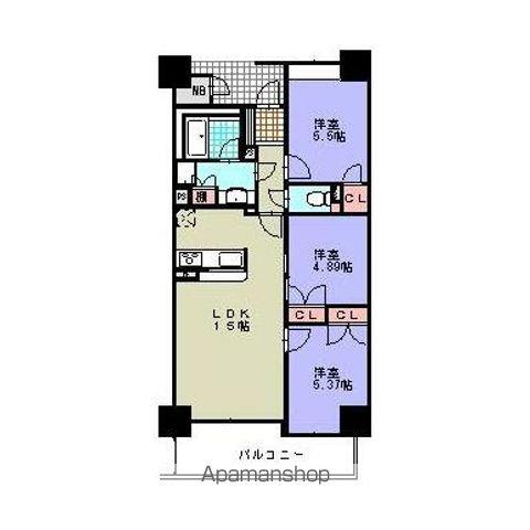 山田線 上盛岡駅 徒歩7分 14階建 築19年(3LDK/7階)の間取り写真