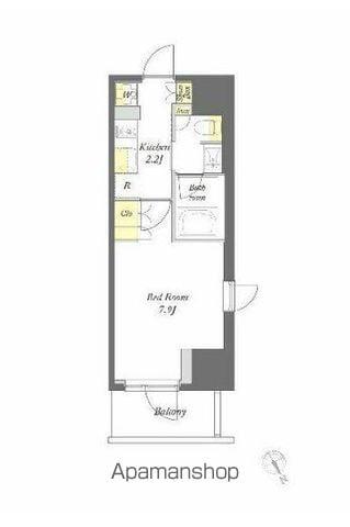 プライムメゾン門前仲町(1K/13階)の間取り写真