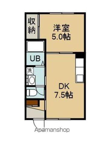 グリーンハウス(1DK/1階)の間取り写真