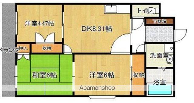 合川ビレッジⅠ(3DK/3階)の間取り写真