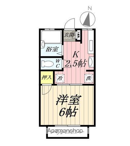 シティハイムクローバー(1K/2階)の間取り写真