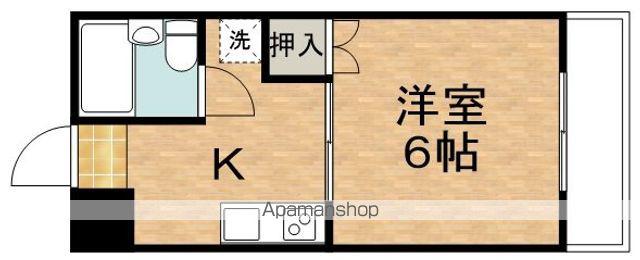 スカイコート旭(1K/3階)の間取り写真