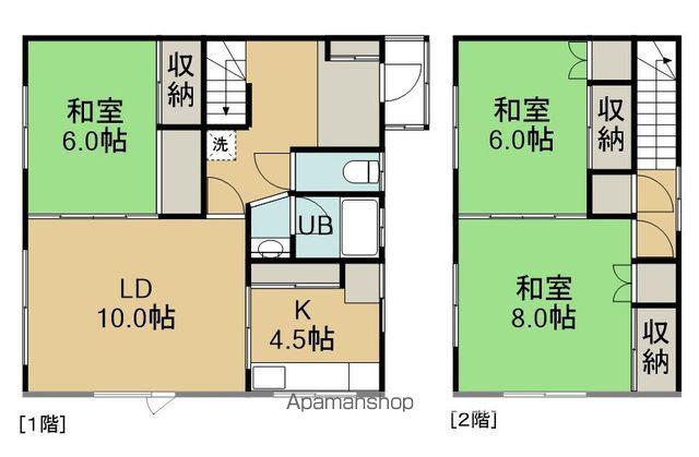 北海道函館市 2階建 築59年(3LDK)の間取り写真