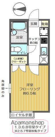 シードブライトB(1K/1階)の間取り写真
