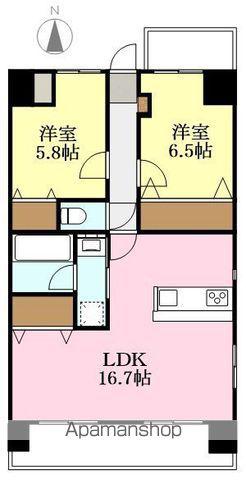永田小坂ビル(2LDK/7階)の間取り写真