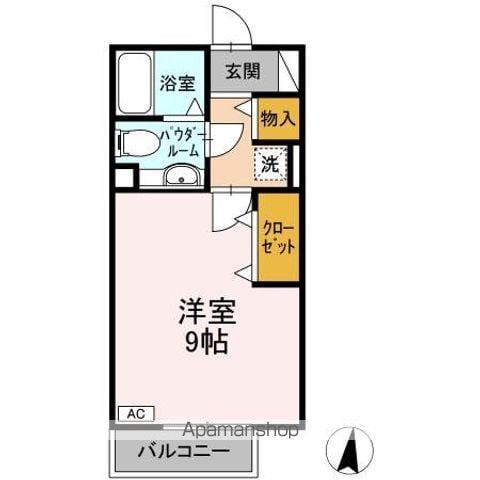 プレストンズ旭ヶ丘(ワンルーム/2階)の間取り写真