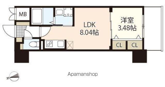 S-RESIDENCE観音公園ALORIA(1LDK/2階)の間取り写真