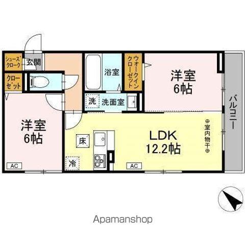 ビューテラス(2LDK/1階)の間取り写真