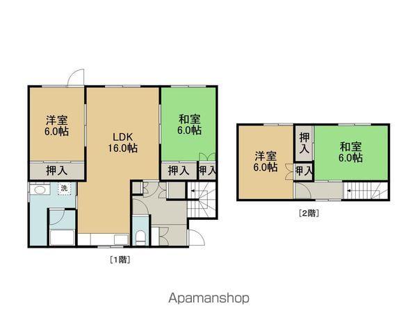 室蘭本線 糸井駅 徒歩16分 2階建 築46年(4LDK)の間取り写真