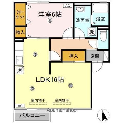 サンガーデン(1LDK/2階)の間取り写真