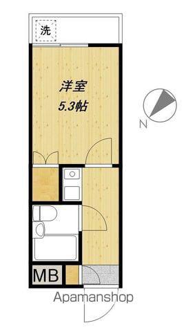 ランバーパート5(1K/1階)の間取り写真