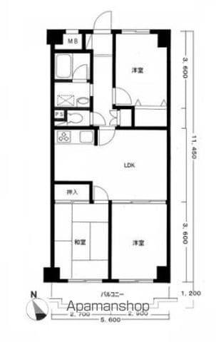 エンゼルハイム大泉学園(3LDK/1階)の間取り写真