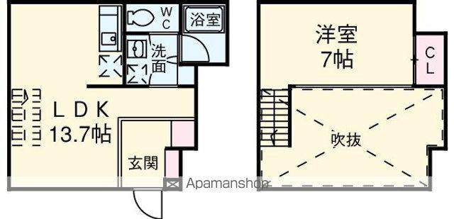 ＱＵＡＲＴＩＥＲＬＡＴＩＮＳＡＮＧＥＮＣＨＡＹＡ(1LDK)の間取り写真