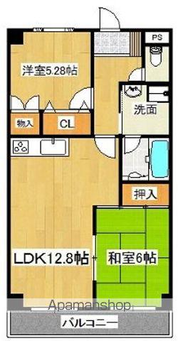 バードウェルマンション(2LDK/1階)の間取り写真