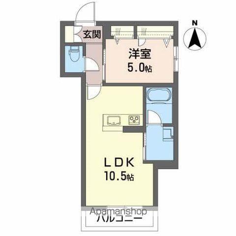 I.Z.M(1LDK/1階)の間取り写真