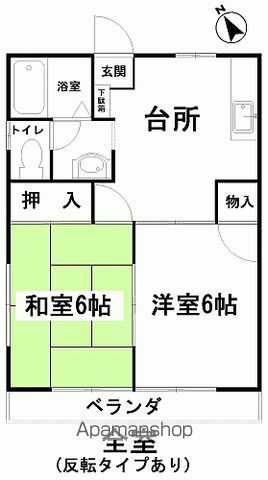 アーバンヒルズⅡ(2DK/2階)の間取り写真