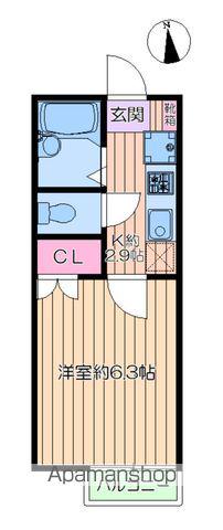 パークステュディオ宝町(1K/2階)の間取り写真