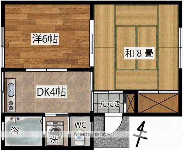 メゾンドひがし(2K/1階)の間取り写真