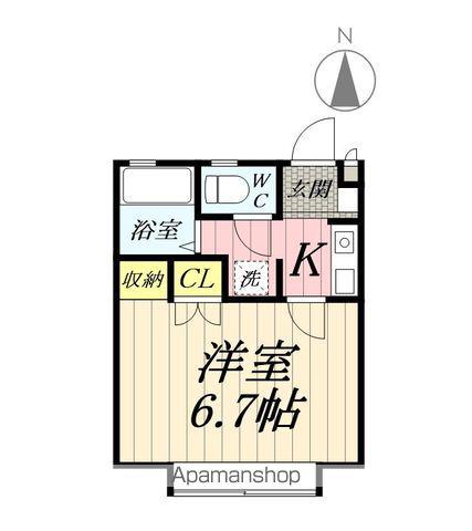 サンパレスⅡ(1K/1階)の間取り写真