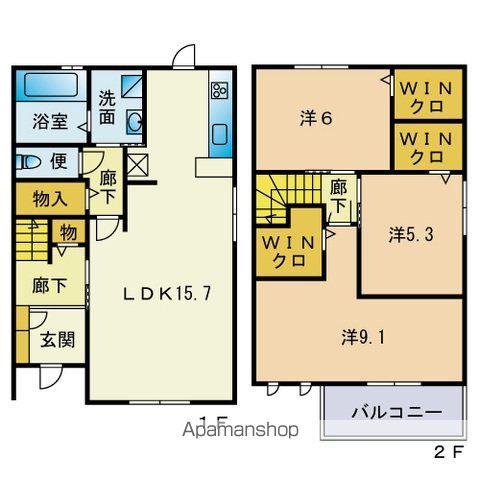 セジュール上白水(3LDK/1階)の間取り写真